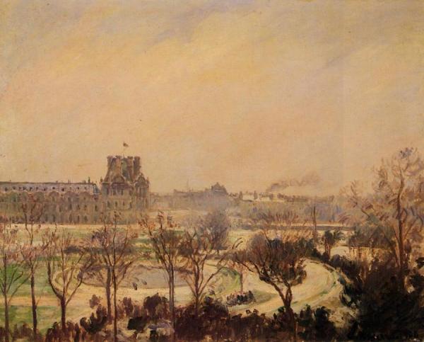 The Tuileries Gardens: Snow Effect by Camille Pissarro