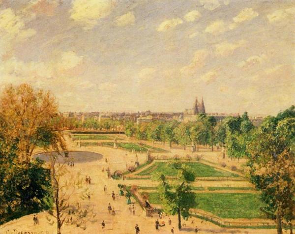 The Tuilleries Gardens: Morning, Spring, Sun by Camille Pissarro