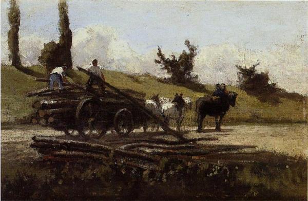 The Wood Cart by Camille Pissarro Oil Painting Reproductions