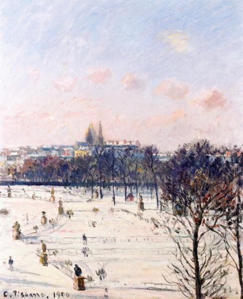 Tuileries Garden, Snow Effect by Camille Pissarro