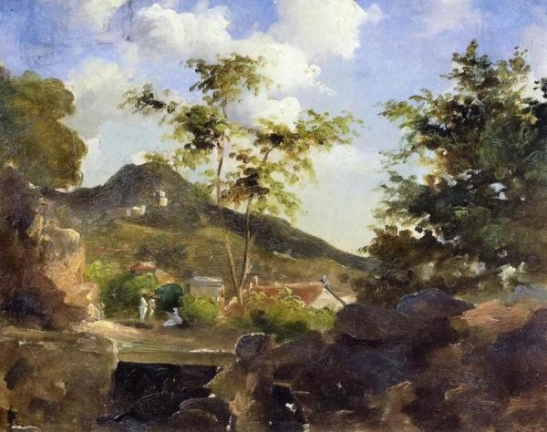 Village At The Foot Of A Hill In Saint Thomas, Antilles by Camille Pissarro Oil Painting Reproductions