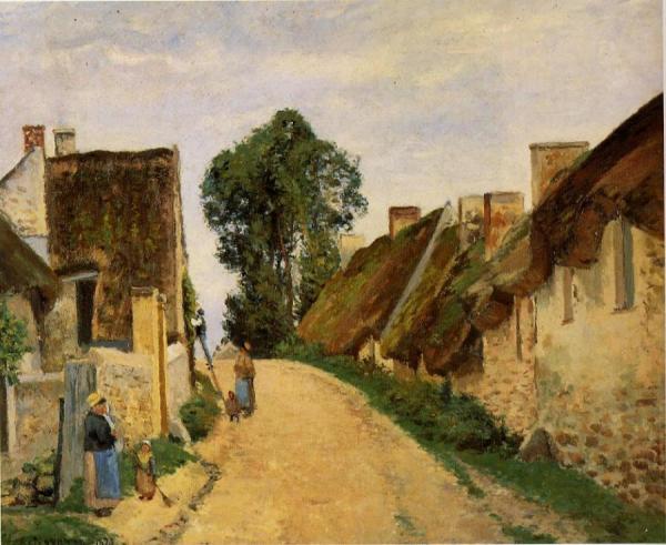 Village Street, Auvers-sur-oise by Camille Pissarro