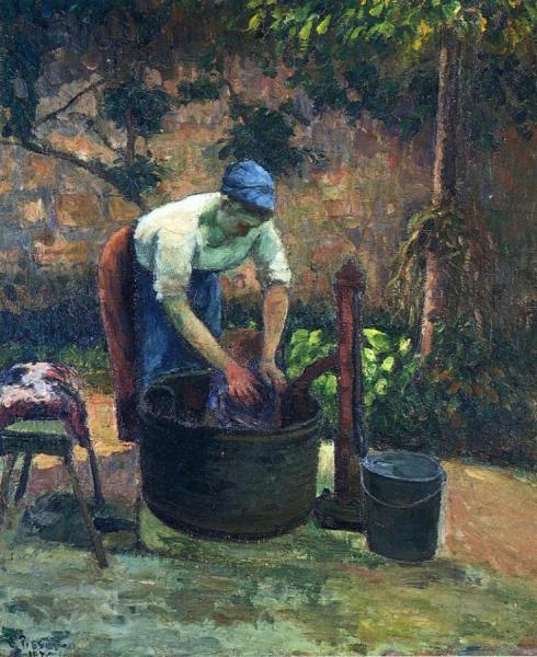 Washerwoman by Camille Pissarro