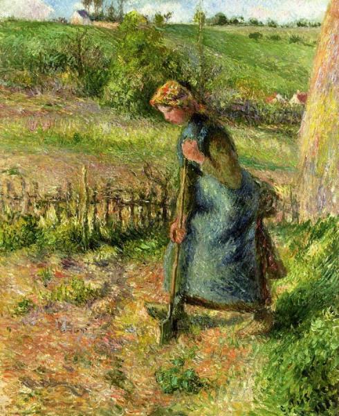 Woman Digging by Camille Pissarro