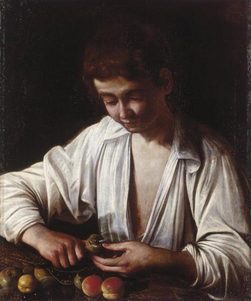 Boy Peeling Fruit by Caravaggio