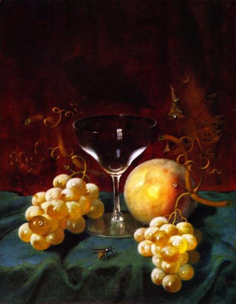 White Grapes And Wine Glass by Carducius Plantagenet Ream