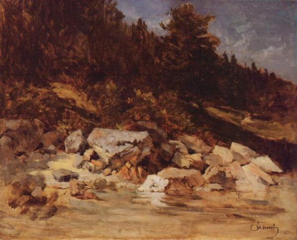Boulders On The Shore Of The Lake by Carl Eduard Schuch