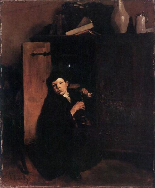 Boy In The Cabinet by Carl Eduard Schuch