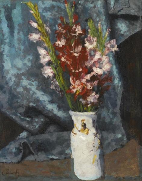 Gladioli by Carl Eduard Schuch