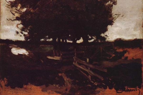 Group Of Trees With Gate by Carl Eduard Schuch