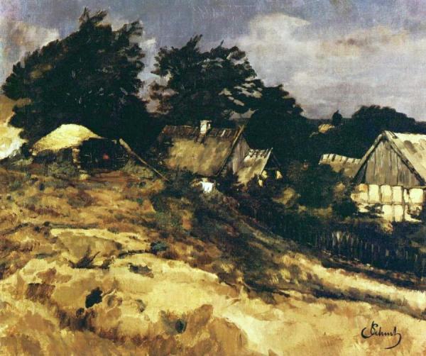 Houses In Ferch Schwielowsee by Carl Eduard Schuch