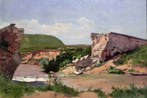 Landscape With Bridge Ruins by Carl Eduard Schuch