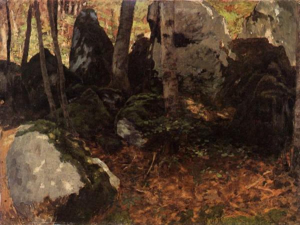 Moss-covered Boulders In The Forest, Saut Du Doubs by Carl Eduard Schuch