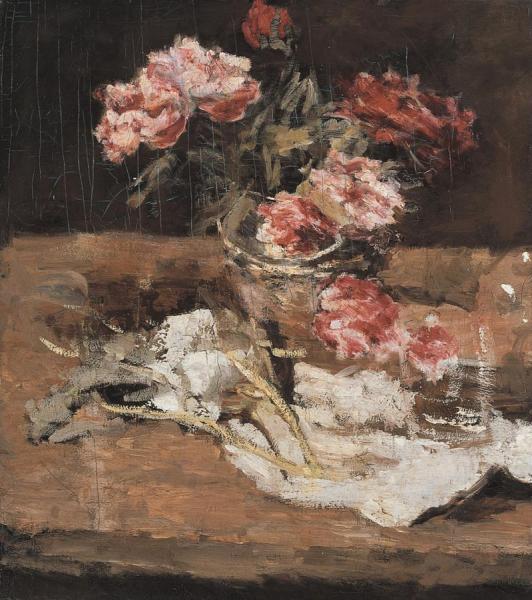 Peonies by Carl Eduard Schuch Oil Painting Reproductions