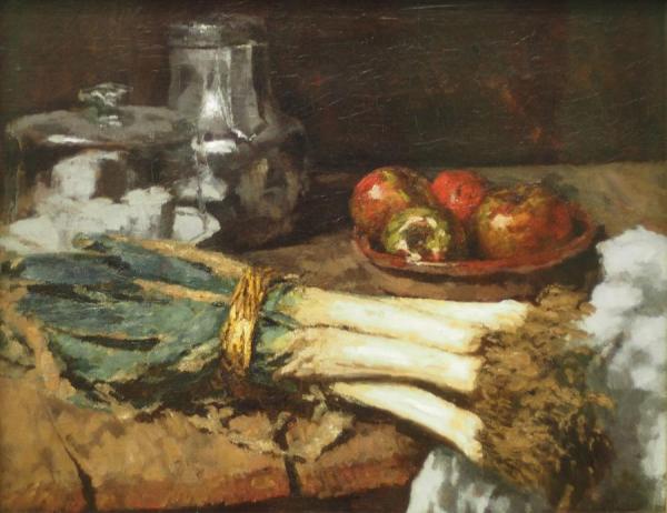Carl Eduard Schuch Still Life With Leek