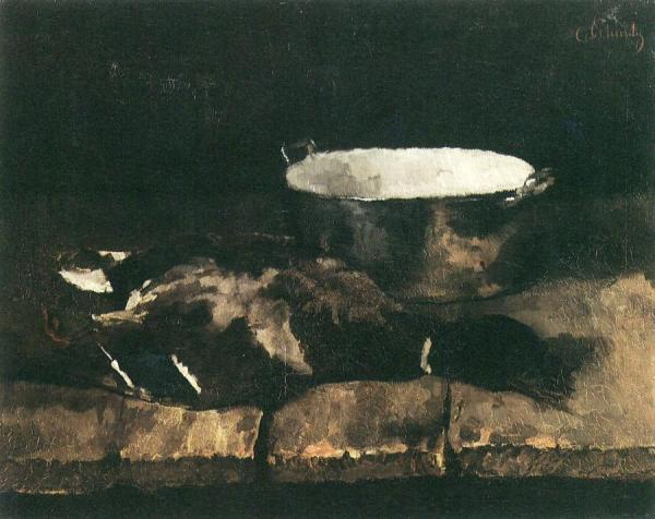 Wild Duck And Enamel Pot by Carl Eduard Schuch