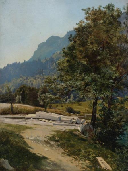 Wooded Landscape by Carl Eduard Schuch