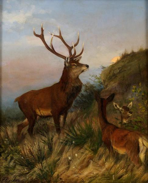 Deer Herd by Carl Friedrich Deiker