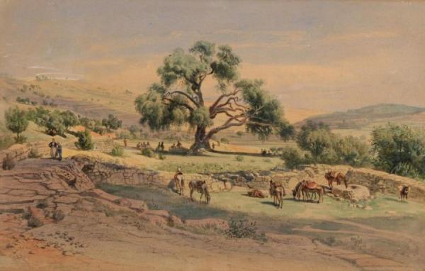 Abraham's Tree Near Hebron by Carl Friedrich Heinrich Werner Oil Painting Reproductions