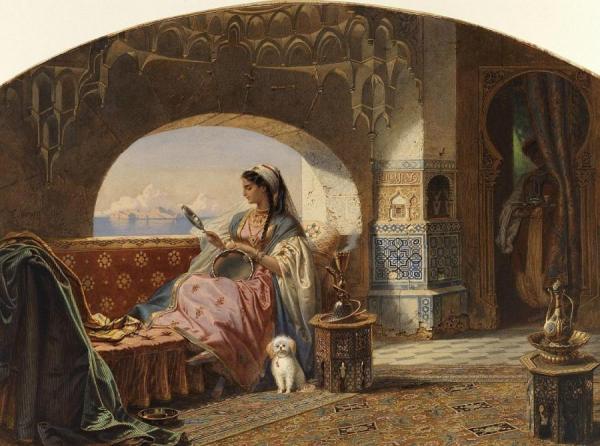 Beauty With A Tambourine by Carl Friedrich Heinrich Werner