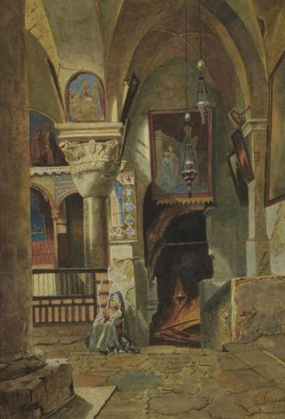 Interior Of The Holy Sepulchre (das Innere Der Grabeskirche) by Carl Friedrich Heinrich Werner Oil Painting Reproductions