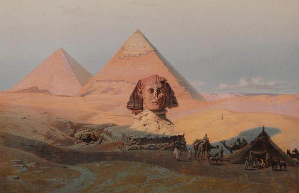 The Pyramids Of Giza At Sunrise (pyramiden Von Gizeh Bei Sonnenaufgang) by Carl Friedrich Heinrich Werner Oil Painting Reproductions