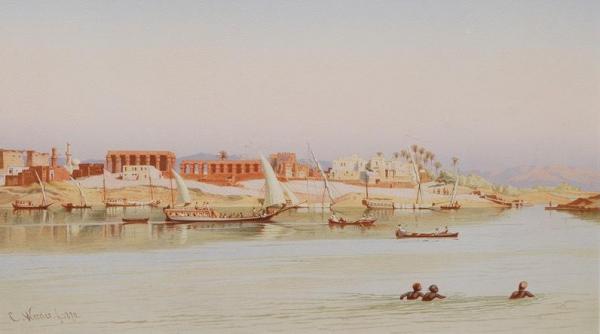 The Temples Of Luxor by Carl Friedrich Heinrich Werner Oil Painting Reproductions