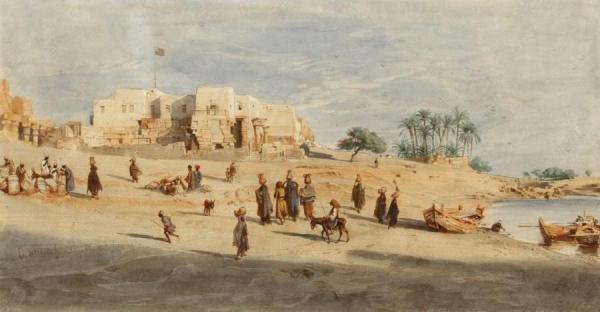 View Of Luxor (ansicht Von Luxor) by Carl Friedrich Heinrich Werner