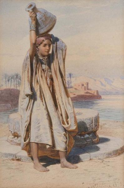 Water Carrier (wasserträgerin) by Carl Friedrich Heinrich Werner Oil Painting Reproductions