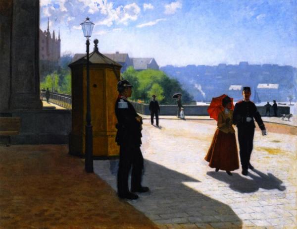 Soldiers Outside The Nationalmuseum, Stockholm by Carl Hadelin