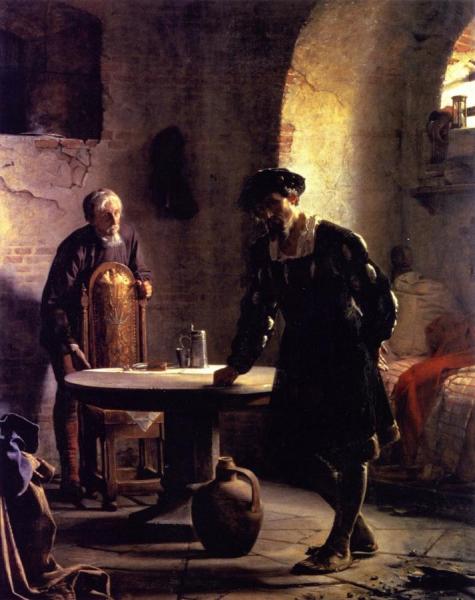 Christian Ii In Prison At Sonderborg Castle by Carl Heinrich Bloch