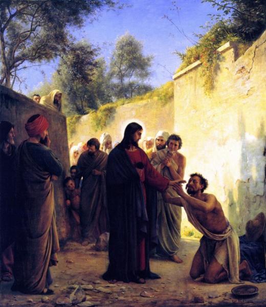 Healing Of The Blind Man by Carl Heinrich Bloch Oil Painting Reproductions
