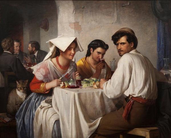 In A Roman Osteria (fra Et Romersk Osteria) by Carl Heinrich Bloch