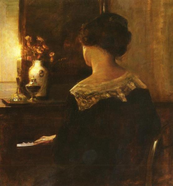 A Lady Playing The Piano by Carl Holsoe Oil Painting Reproductions