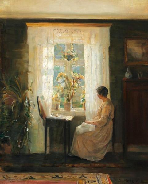 Carl Holsoe A Woman At A Sunny Window
