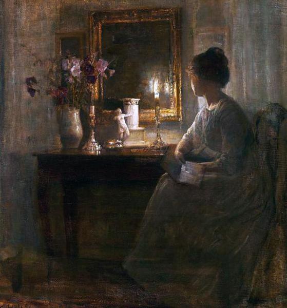 Carl Holsoe Interior With A Woman