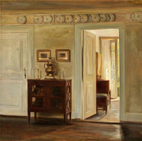 Salon Interior by Carl Holsoe Oil Painting Reproductions