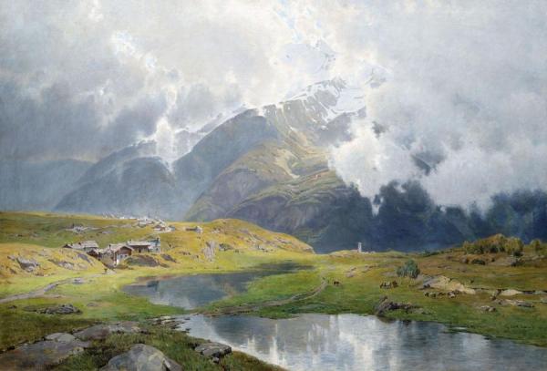 Mountain Landscape by Carl Julius Emil Ludwig