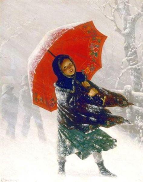 Girl In The Snow by Carl Kronberger
