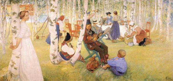 Breakfast In The Open by Carl Larsson Oil Painting Reproductions