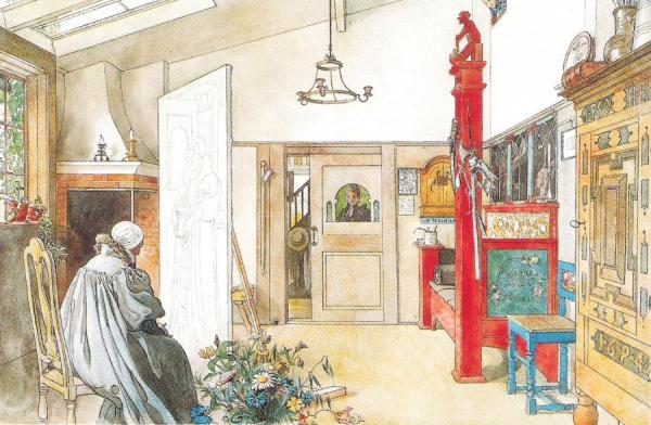 Carl Larsson Carl Larsson's Studio Left