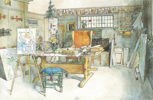 Carl Larsson Carl Larsson's Studio,right