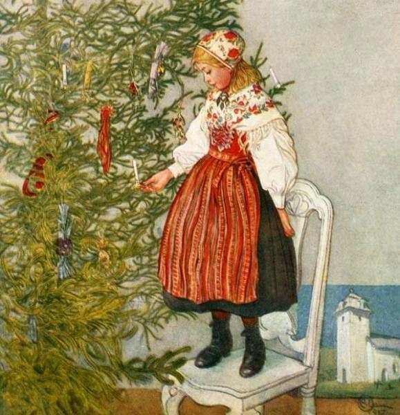 Christmas Tree Confetti by Carl Larsson