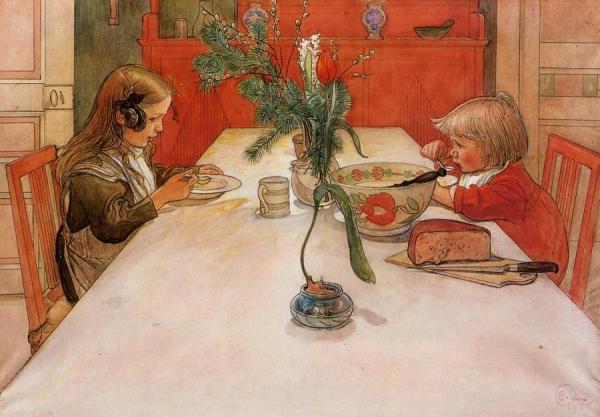 Evening Meal by Carl Larsson Oil Painting Reproductions