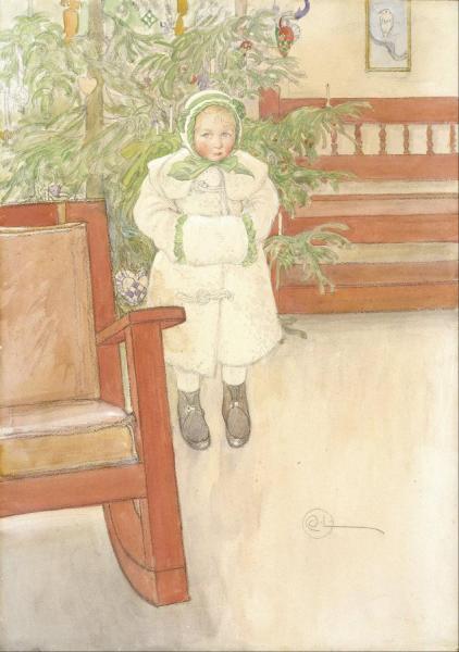 Girl And Rocking Chair by Carl Larsson