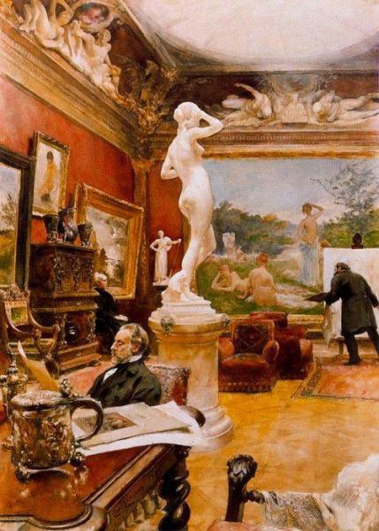 Interior Of Furstenberg Gallery by Carl Larsson