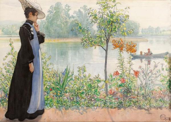 Karin By The Shore by Carl Larsson