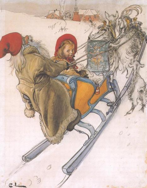 Kersti's Sleigh Ride by Carl Larsson