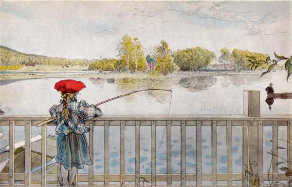 Carl Larsson Lisbeth Fishing(1898)
