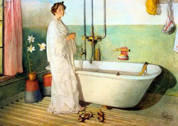 Carl Larsson Lisbeth Prepares A Bath